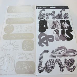 Scrapbooking Stickers For Paper Crafts Bride Groom Love Newlywed NWT